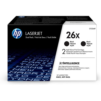 HP CF226XD 26X Dual Pack Black Toner Cartridges (2 x 9,000 Pages)